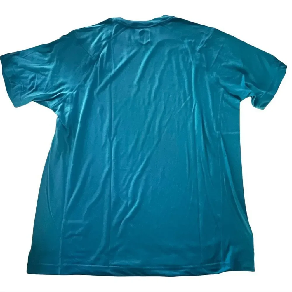 North Face Training Shirt Men Extra Large Teal FlashDry Active Fit Crew Neck Gym